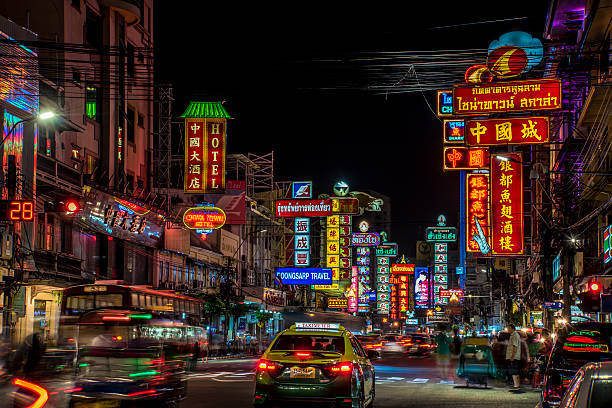 Chinatown Bangkok Thailand The busy Yaowarat road in Chinatown Bangkok bangkok street stock pictures, royalty-free photos & images