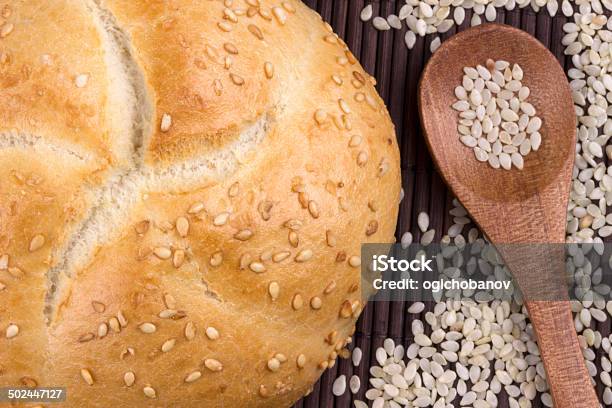 Sesame Bread With Sesame Seed In Wooden Spoon Stock Photo - Download Image Now - Baker - Occupation, Bakery, Baking