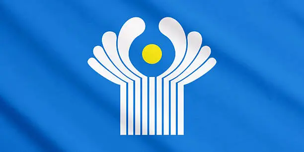 Photo of Waving flag of the Commonwealth of Independent States