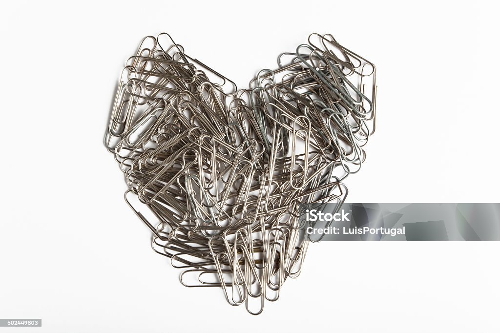 Heart of Clips Heart Shape made of Office Clips Bureaucracy Stock Photo