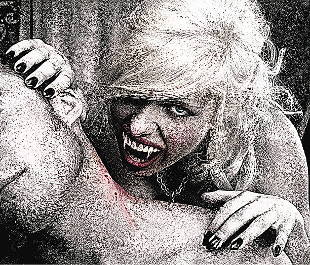Vampire Bite Mezzotint illustration of a vampire woman biting a mans neck. male vampire biting his victim stock illustrations