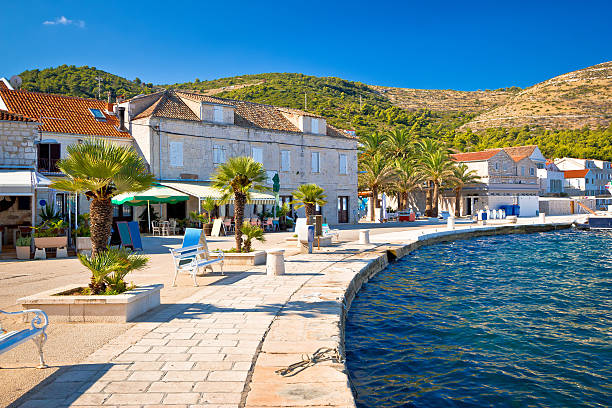 istock Town of Vis seafront view 502450428