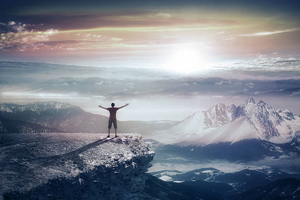 istock Silhouette of a man in mountains 502450455