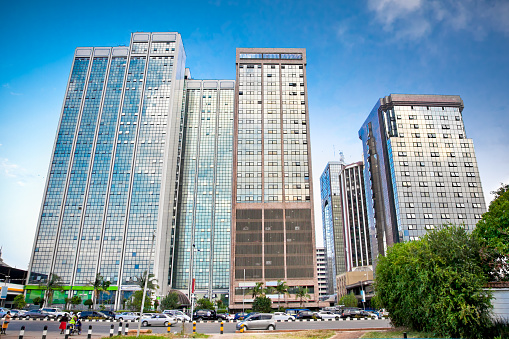 Modern office building exterior in Jakarta