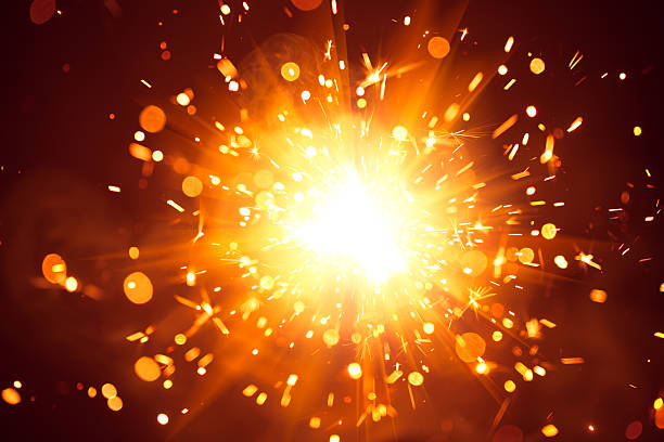 istock Christmas background with shiny sparkler 502451786