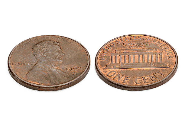 istock U.S. one cent coin isolated on white background. macro shooting 502452601