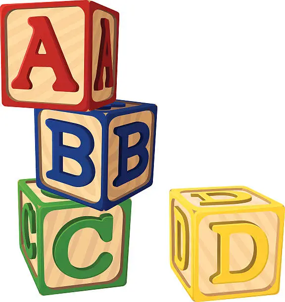 Vector illustration of Alphabet Blocks