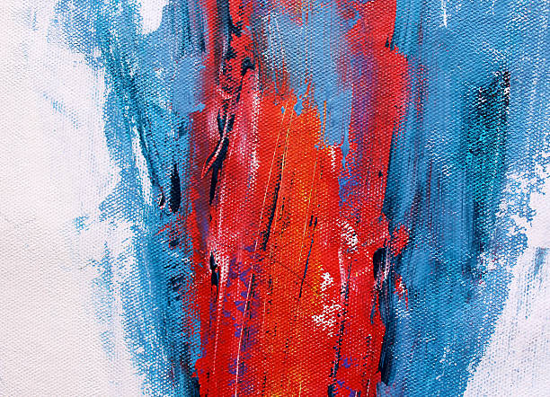 dettaglio di un dipinto unghie finte multicolore - abstract oil painting paintings red foto e immagini stock
