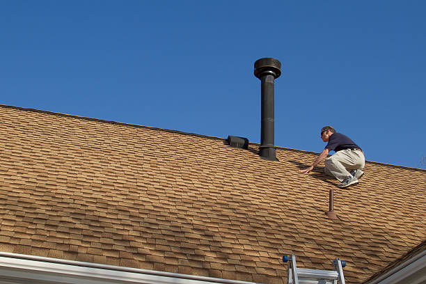 홈화면 inspector, 대다, 지붕 환기구 조사하여 가스. - men on roof 뉴스 사진 이미지