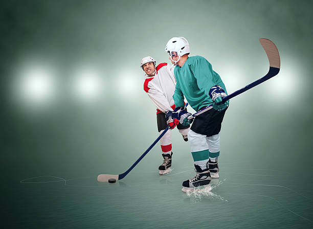 istock Two ice hockey players during match 502453507