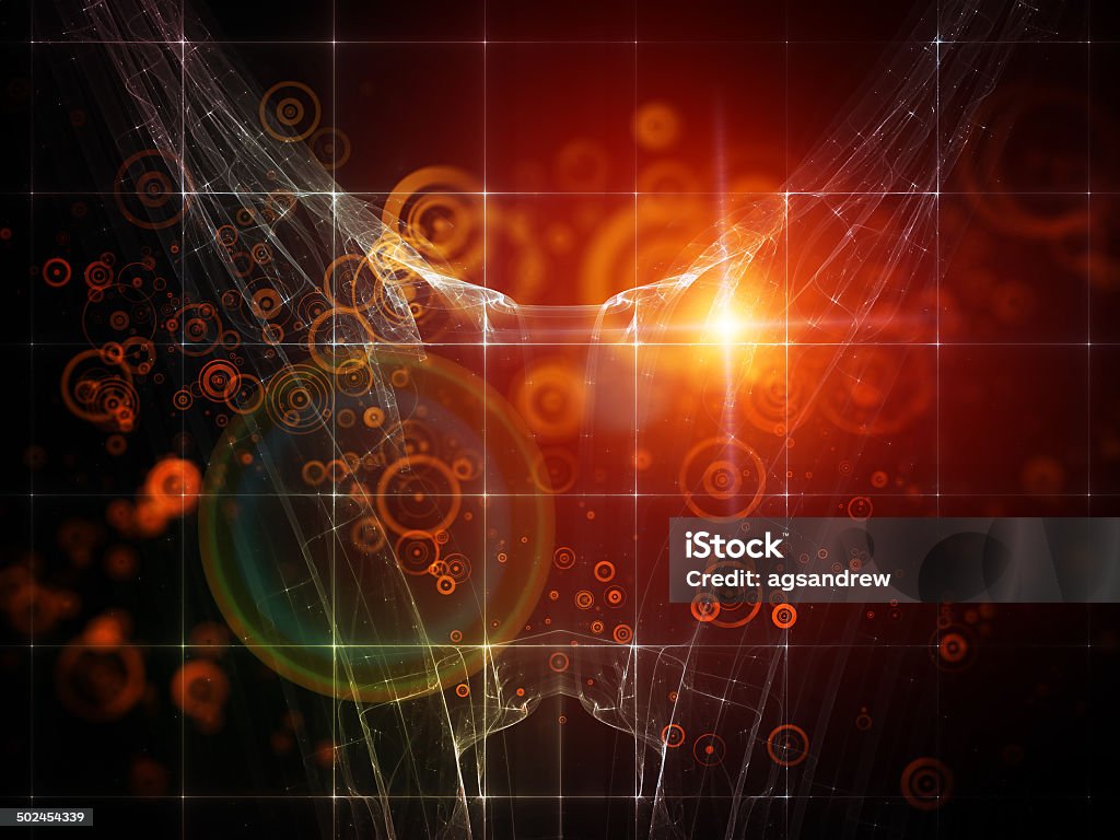 Light Stream Geometry of Space series. Composition of conceptual grids, curves and fractal elements suitable as a backdrop for the projects on physics, mathematics, technology, science and education Abstract Stock Photo