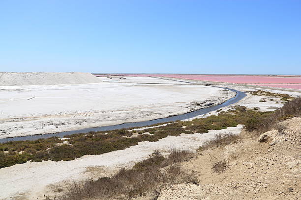 Salin de Giraud, Camargue in France. The sea water evaporates and releases the salt crystals.
