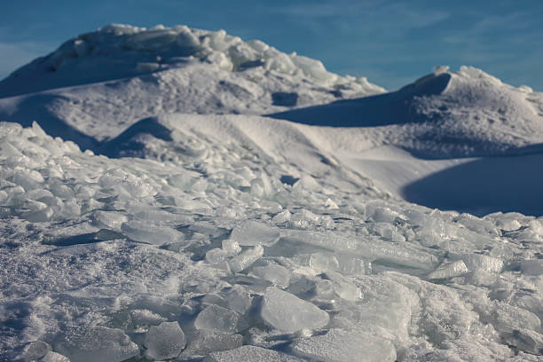 istock Empty winter landscape Arctic ice and sky 502455240