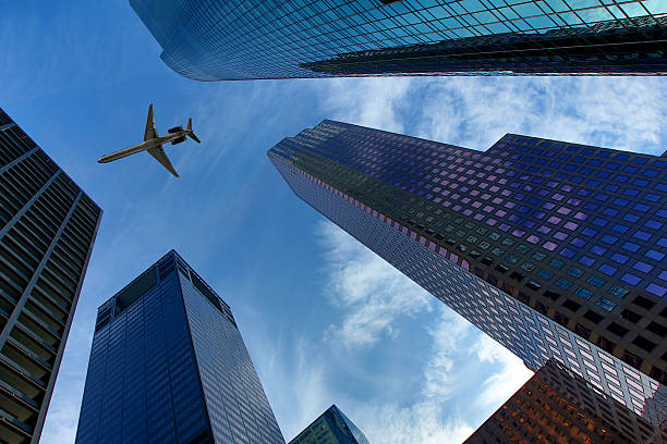 istock Airplane flying Over Downtown Hoston Texas 502457318