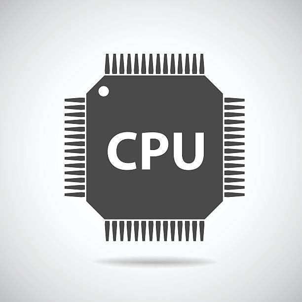 illustrations, cliparts, dessins animés et icônes de régime square symbole de la technologie - computer chip cpu computer semiconductor