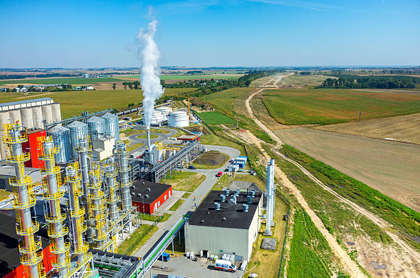 istock Biofuel factory aerial view 502458484