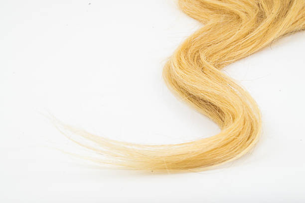istock Blonde hair extension frame background 502459186