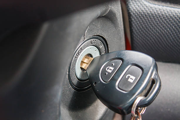 istock Car key at the keyhole 502460100