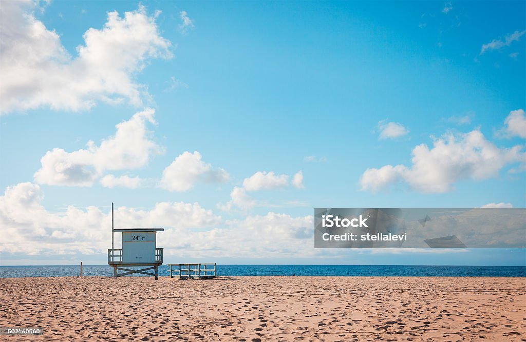 Southern California Beach Southern California Beach with lifeguard hut Hermosa Beach Stock Photo