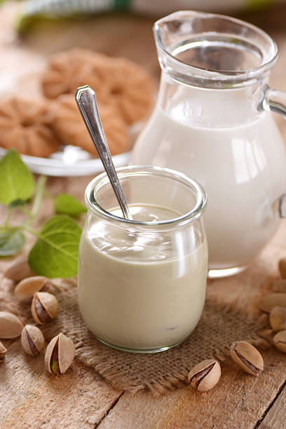istock pistachio yogurt with fruit around 502462174
