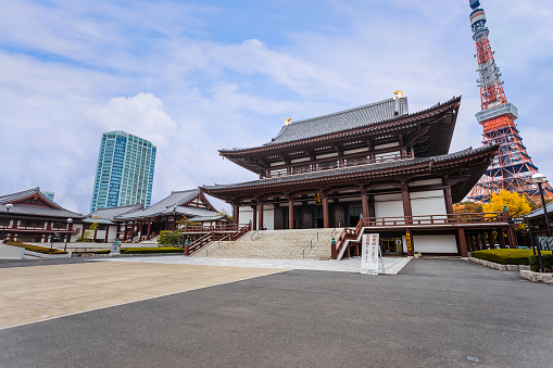 Tokyo, Japan - November 25 2013: Zojoji is a great Main Temple of the Chinzei branch of Jodo-sho Buddhism and also a 6 of 15 Tokugawa shoguns grave