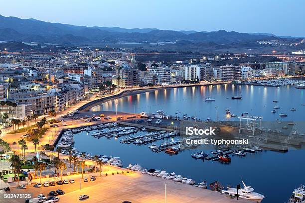 Mediterranean Town Aguilas At Night Spain Stock Photo - Download Image Now - Eagle - Bird, Murcia, Murcia Province