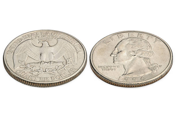 istock U.S. twenty five cents coin isolated on white background. macro 502475327