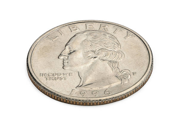 istock Close up of a twenty five cent coin on a white background 502475373