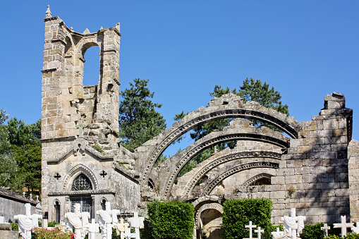 Ruins of ancient Sta Mariña church in Cambados, (Galicia, Spain).