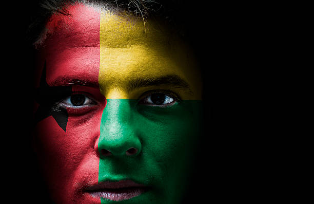 istock Guinea Bissau flag on face 502476699