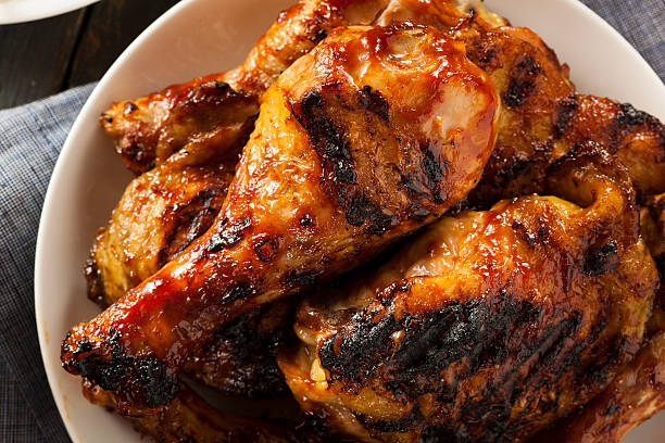 自家製バーベキューチキンのグリル - barbecue grill chicken barbecue chicken breast ストックフォトと画像