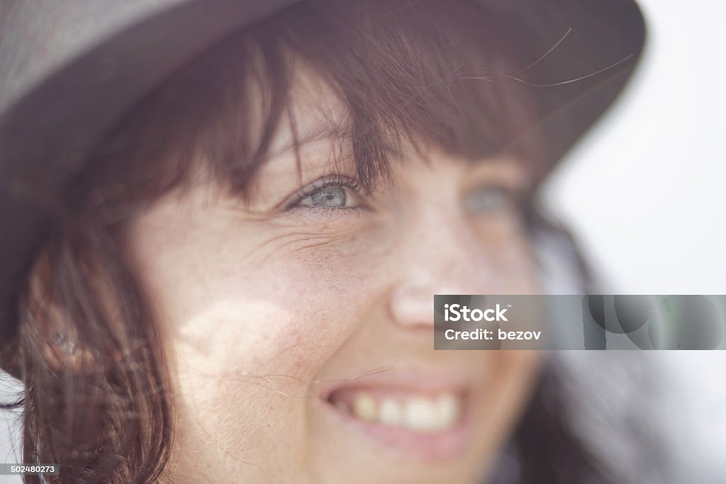 Beautiful woman smiling (xxxl) Portrait image of beautiful woman smiling. Shallow depth of field 20-24 Years Stock Photo