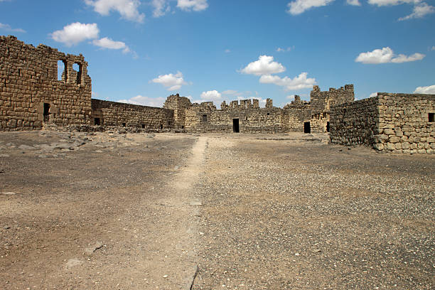 Al Azraq Castle ruins Al Azraq Castle ruins, desert castle of Jordan lawrence in arabia stock pictures, royalty-free photos & images