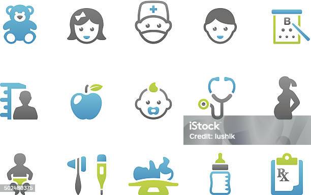 Stampico Iconepediatra - Immagini vettoriali stock e altre immagini di Pediatra - Pediatra, Icona, Orsacchiotto
