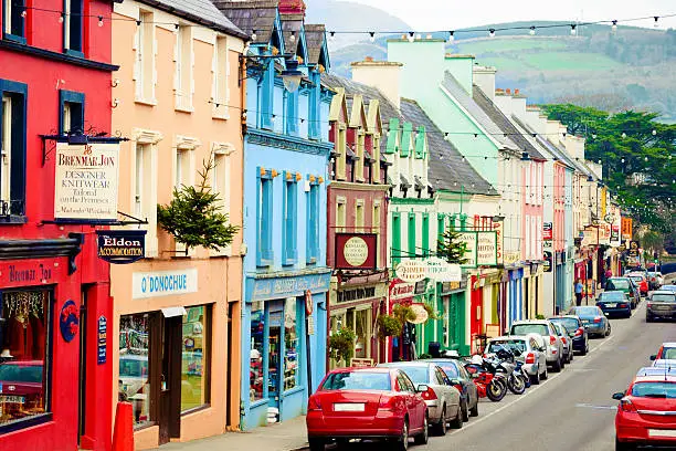 Colorful houses in Kenmare, Ireland