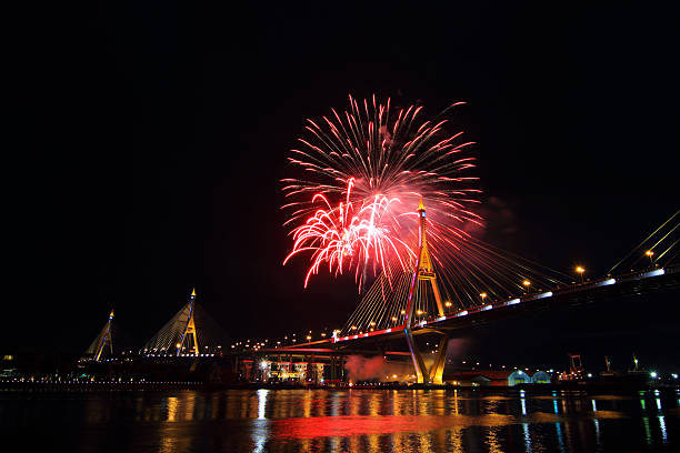 istock Fireworks at Bhumibol Bridge in the night time 502483996
