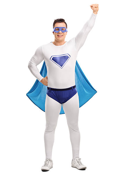 istock Superhero raising his hand in the air 502484672