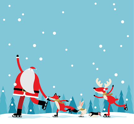 Vector illustration - Santa skate