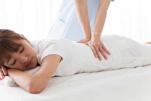 istock Women who get a massage back at the salon 502485940