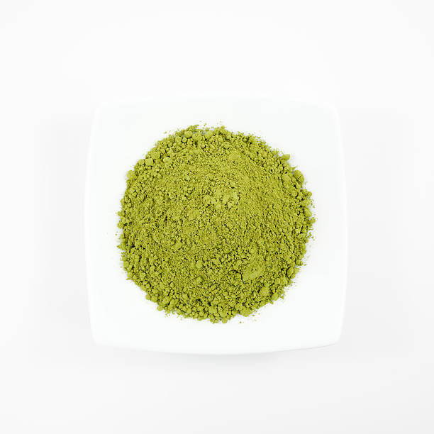 istock Japanese matcha green tea powder on the mini white dish 502487670