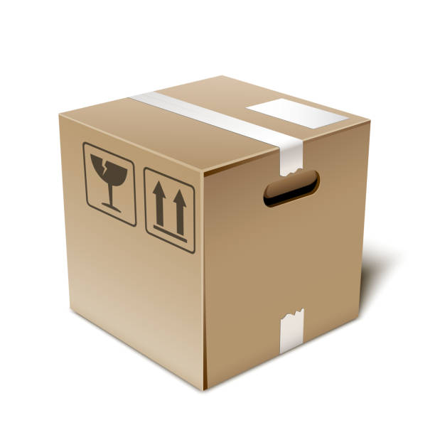 tekturowe pudełko ikony ilustracja wektorowa - cardboard box white background paper closed stock illustrations