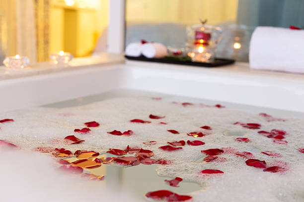 istock interior of modern bathroom with big bathtub 502489066