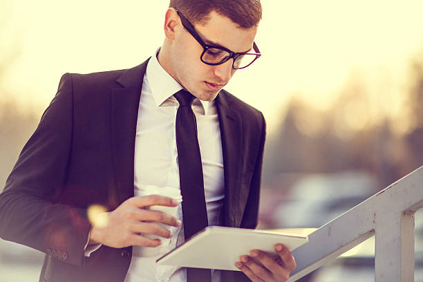 istock Businessman with tablet 502491782