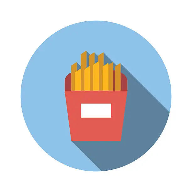 Vector illustration of French fries flat icon