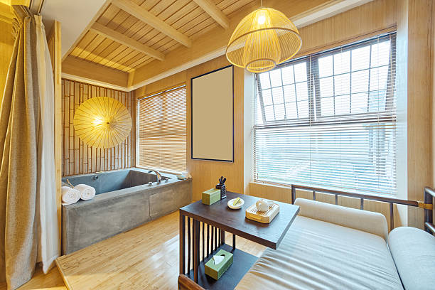 istock interior of modern bedroom with bathtub 502492918