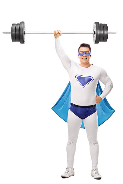 istock Strong superhero lifting a heavy barbell 502494992