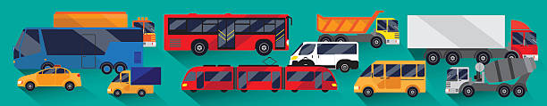 illustrations, cliparts, dessins animés et icônes de urban public et le transport de marchandises - truck fuel tanker transportation mode of transport