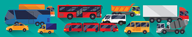 illustrazioni stock, clip art, cartoni animati e icone di tendenza di trasporto pubblico urbano e trasporti - fuel tanker transportation symbol mode of transport