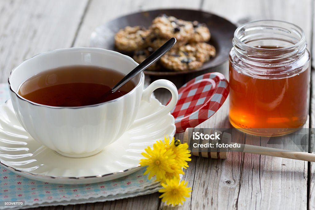 Cup of tea Cup of hot tea with delicious cookies selected 2015 Stock Photo