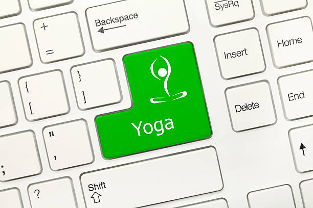 istock White conceptual keyboard - Yoga (green key) 502515872